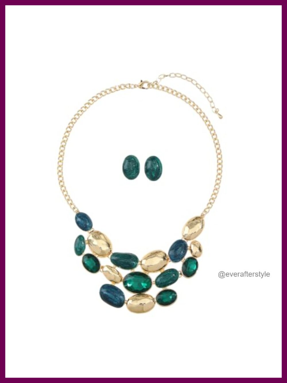 Vintage Nature Enamel Leaf Flower Jewelry Set Necklace Earrings Women